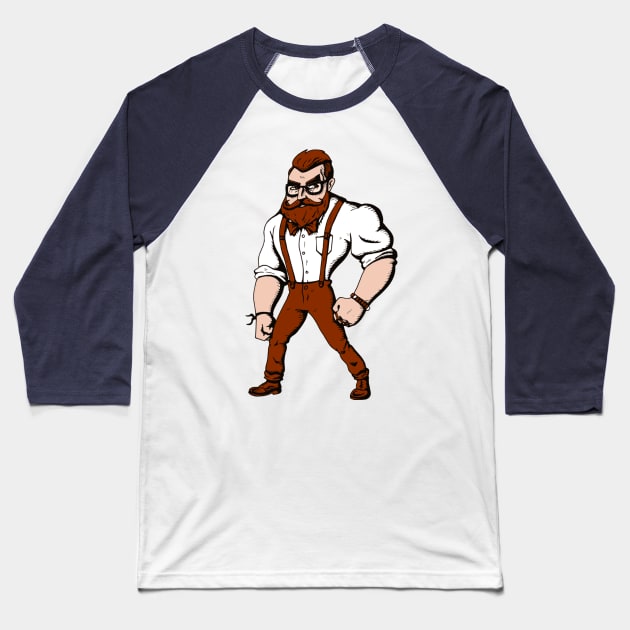 Mister Hipster Baseball T-Shirt by FieryWolf